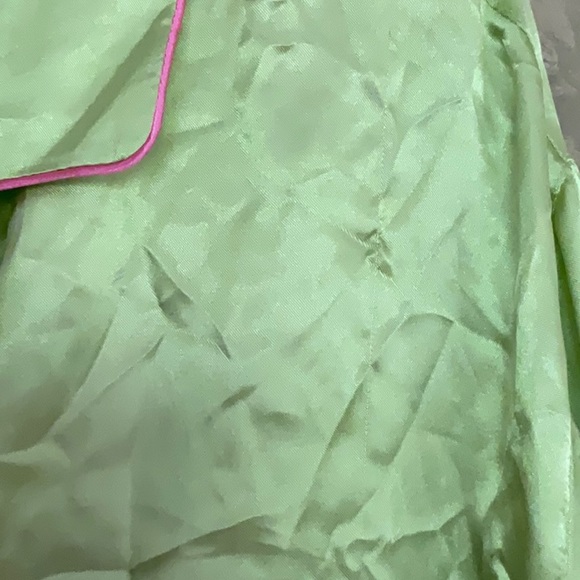 Vintage Y2K La Senza Lime Green Silky Button Down Oversized Top - Picture 5 of 5